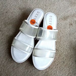 DKNY 3in Cork Wedge Sandals. New